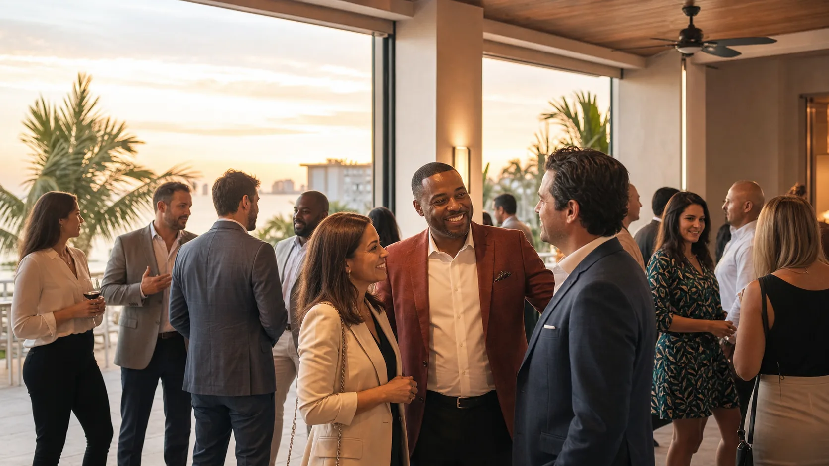 Professionals connecting at a Miller's Marketing Group event