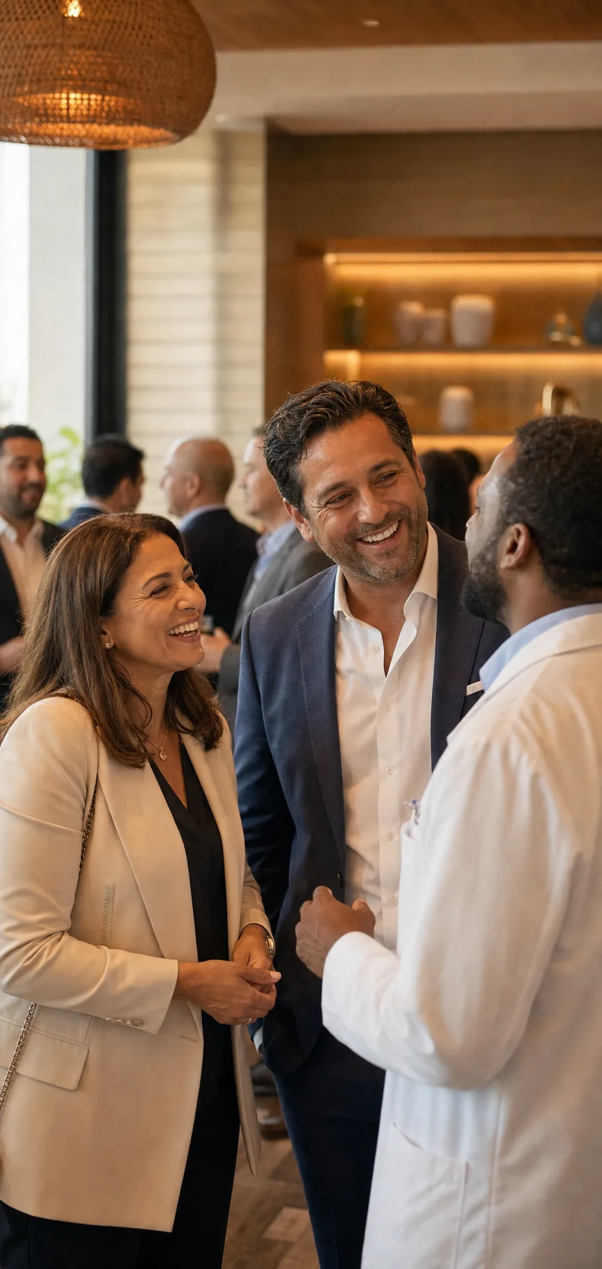 Guests having a conversation at an MMG networking event