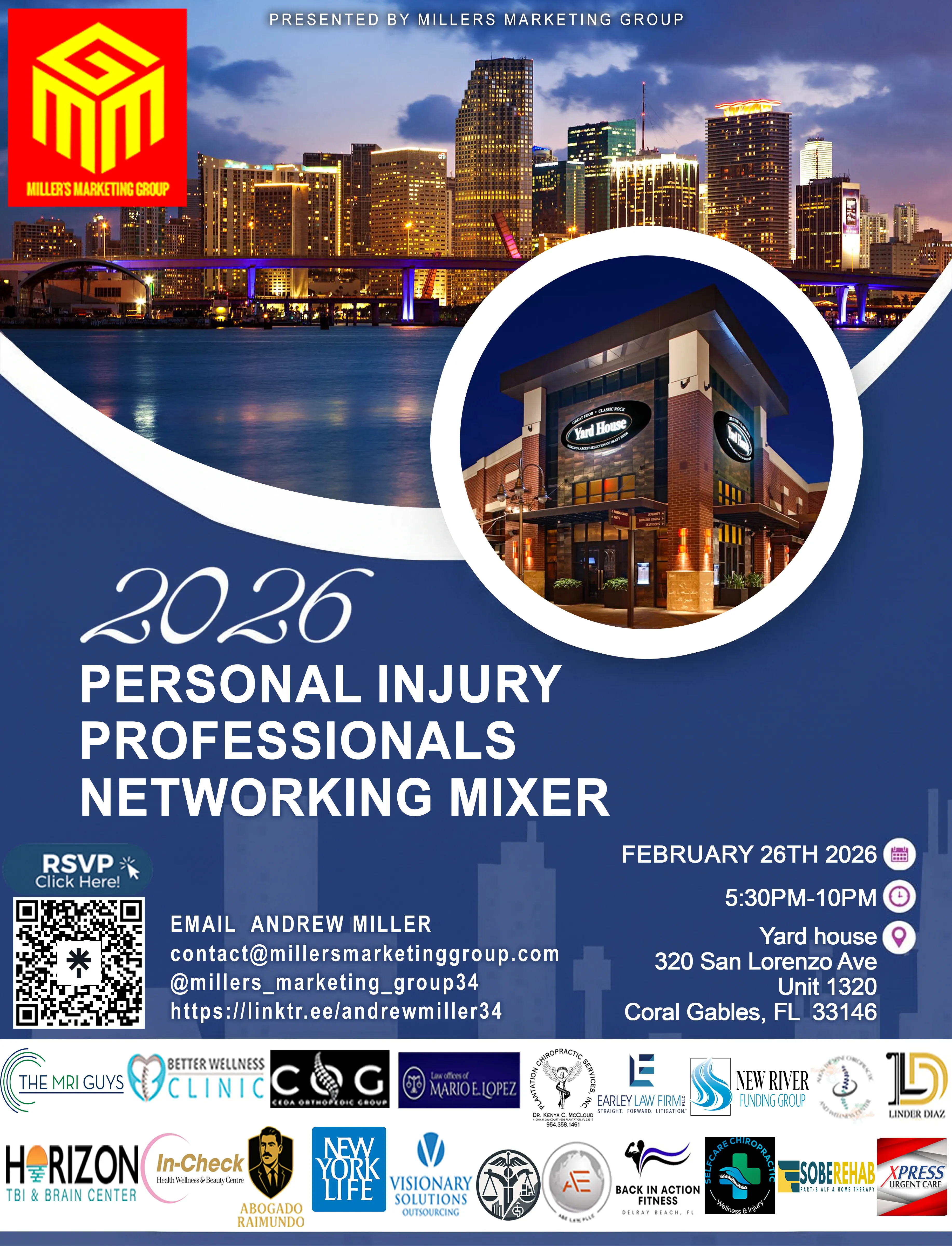 Flyer for the February 26, 2026 Personal Injury Professionals Networking Mixer