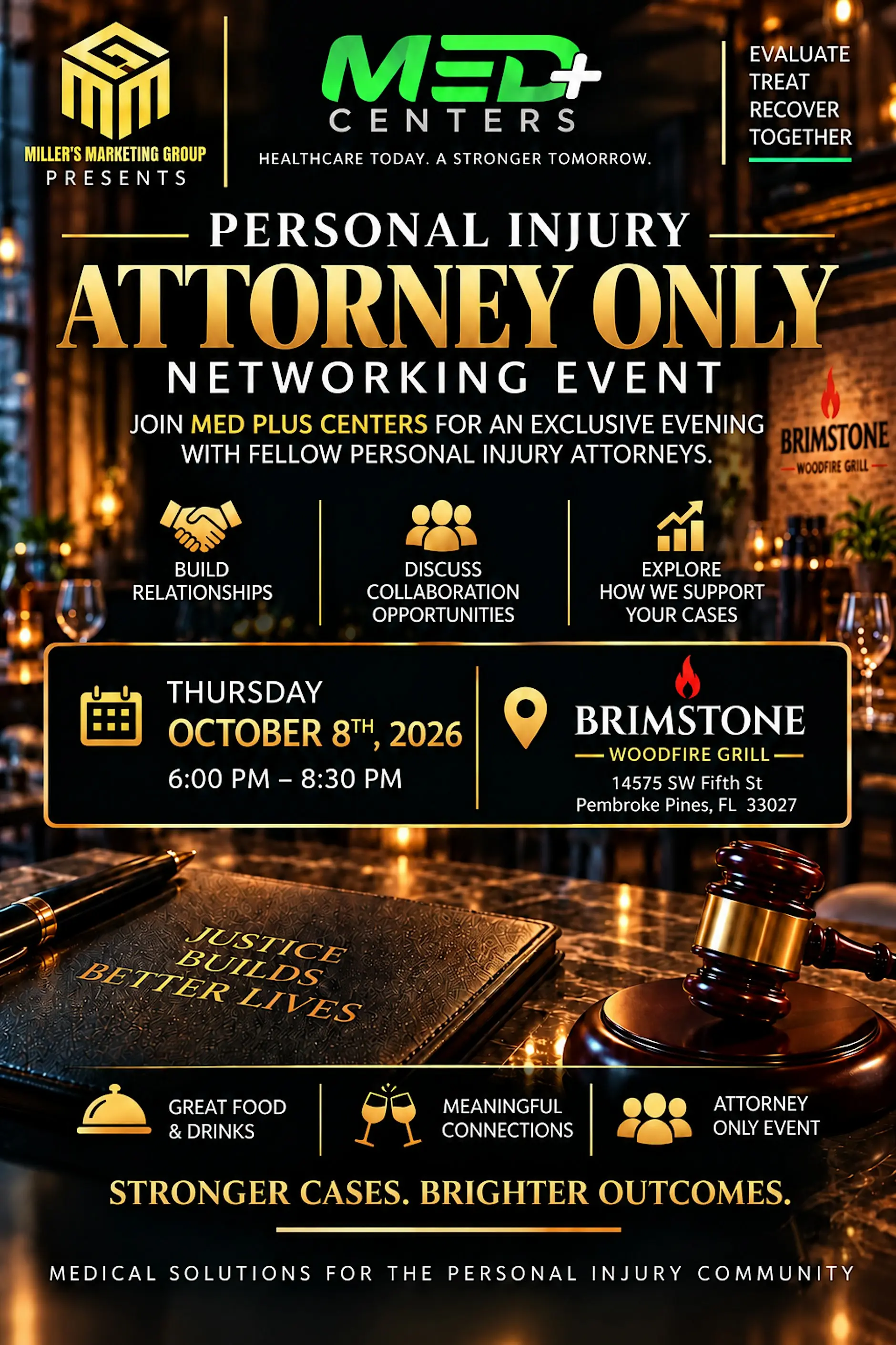 Personal Injury Attorneys Networking Event flyer